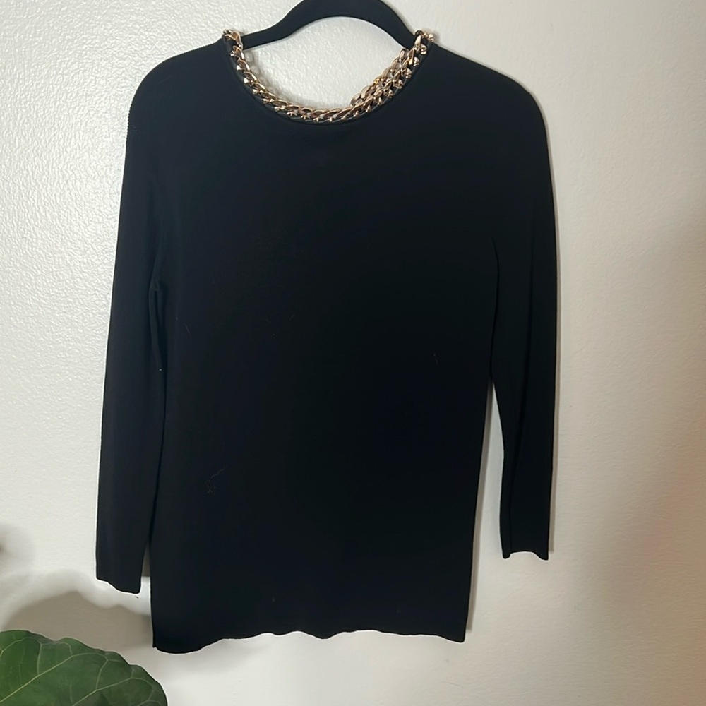 Zara Black Gold Chain Top